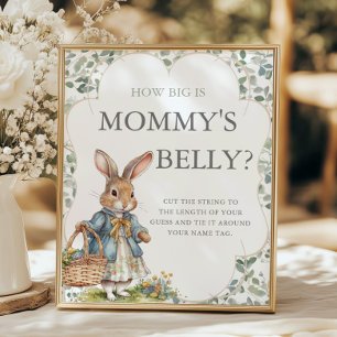 Peter Rabbit Baby Shower How Big Is Mummy's Belly Poster