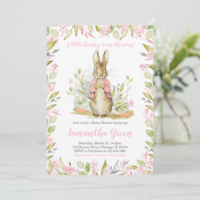 Peter Rabbit Baby Shower Invitation (Standing Front)