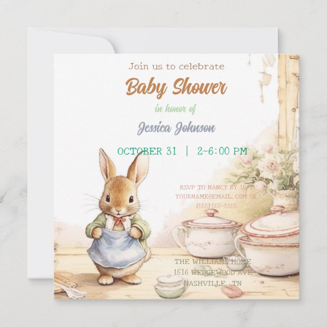 Peter Rabbit Baby Shower Invitation (Front)