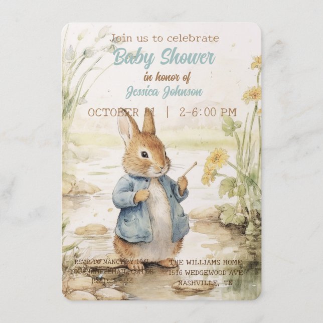 Peter Rabbit Baby Shower Invitation (Front)