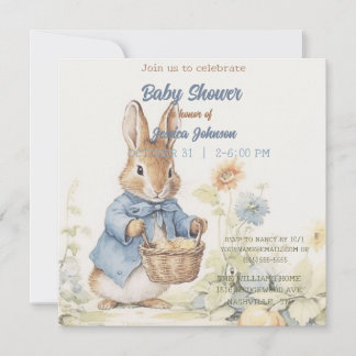 Peter Rabbit Baby Shower Invitation