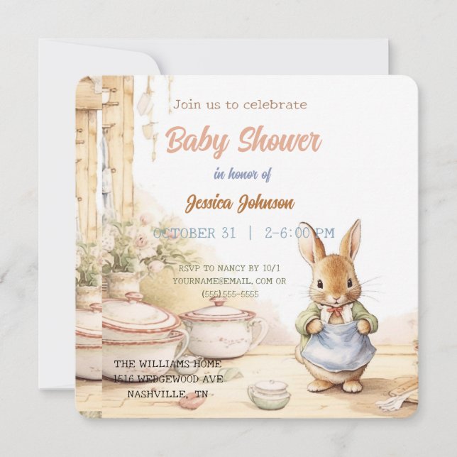 Peter Rabbit Baby Shower Invitation (Front)