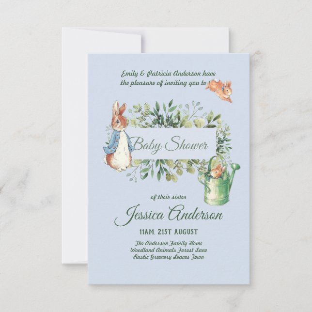 Peter Rabbit BABY SHOWER Invitations Boy or Girl (Front)