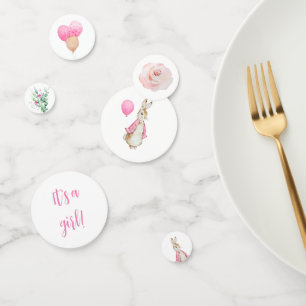 Peter Rabbit Baby Shower It's a girl Confetti