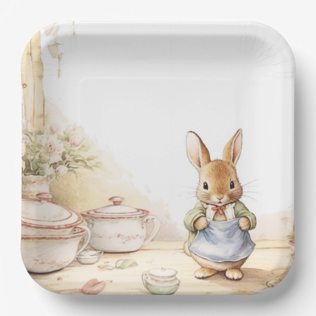 Peter Rabbit Baby Shower Paper Plate (Front)