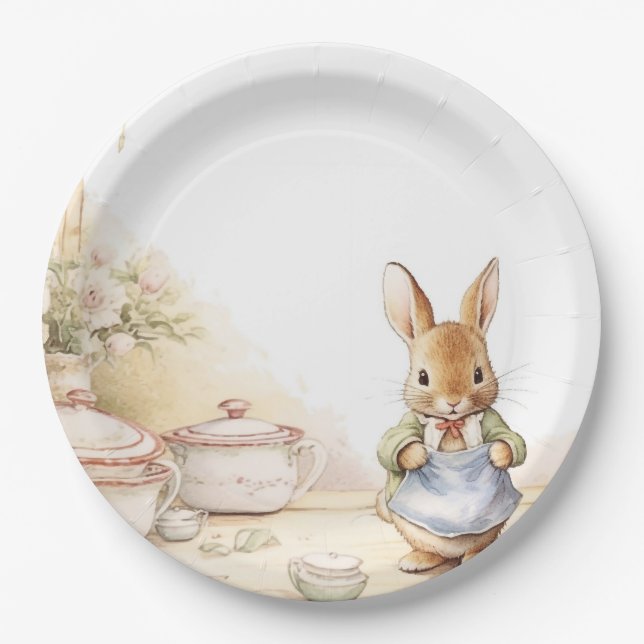 Peter Rabbit Baby Shower Paper Plate (Front)