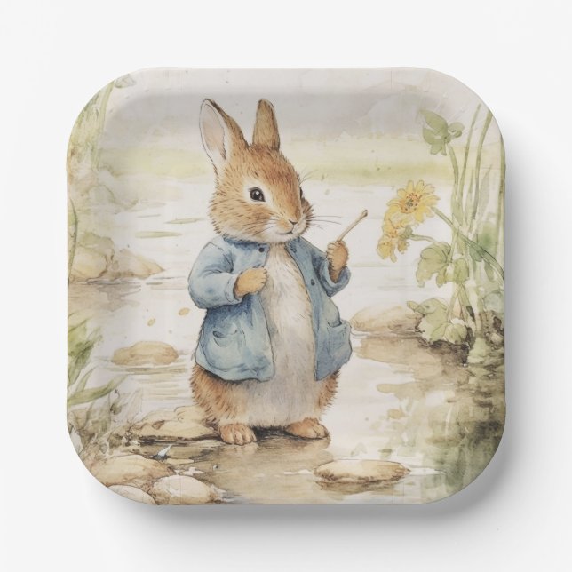 Peter Rabbit Baby Shower Paper Plate (Front)