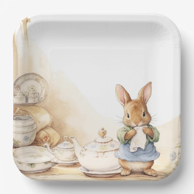 Peter Rabbit Baby Shower Paper Plate (Front)