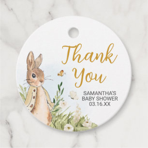 Peter Rabbit Baby Shower Round Favour Tags