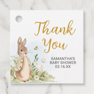 Peter Rabbit Baby Shower Square Favour Tags