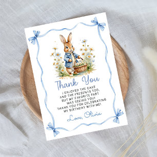 Peter Rabbit Baby Shower Thank You Card