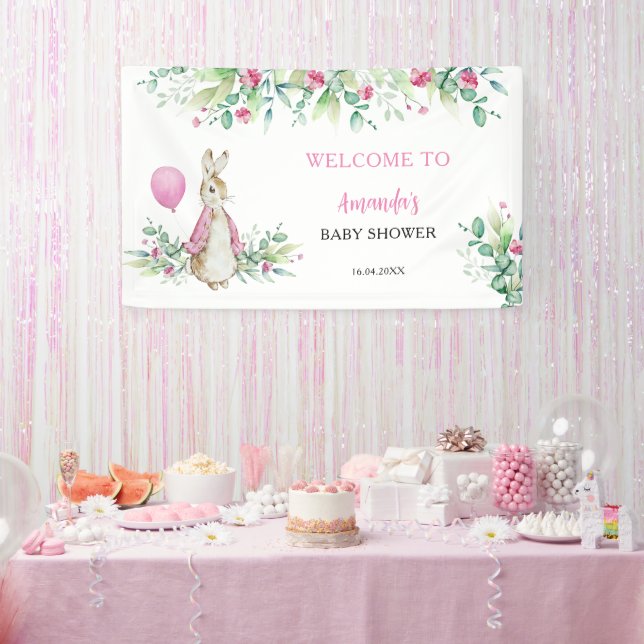 Peter Rabbit Baby Shower Welcome Backdrop Banner (Party)