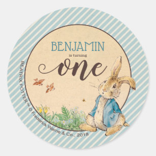 Peter Rabbit   Baby's First Birthday Classic Round Sticker