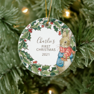 Peter Rabbit Baby's First Christmas with Ceramic Tree Decoration