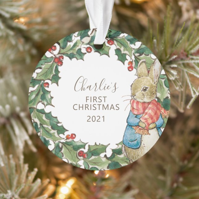Peter Rabbit | Baby's First Christmas with Photo   Ornament (Tree)