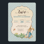 Peter Rabbit | Baby's Second Birthday Invitation<br><div class="desc">Invite all your family and friends to your child's Peter Rabbit themed second birthday with these striped invitations. Personalise by adding all your party details.</div>