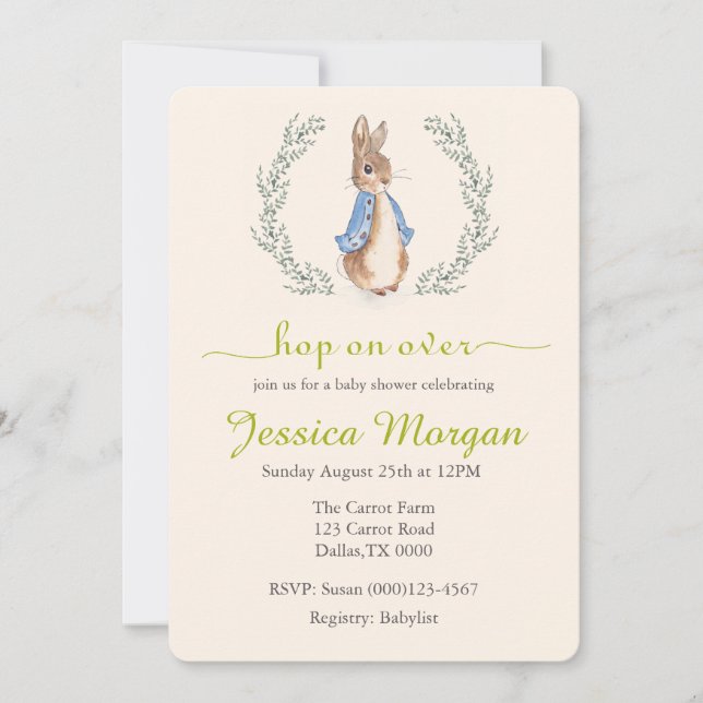 Peter Rabbit Babyshower Invitation (Front)