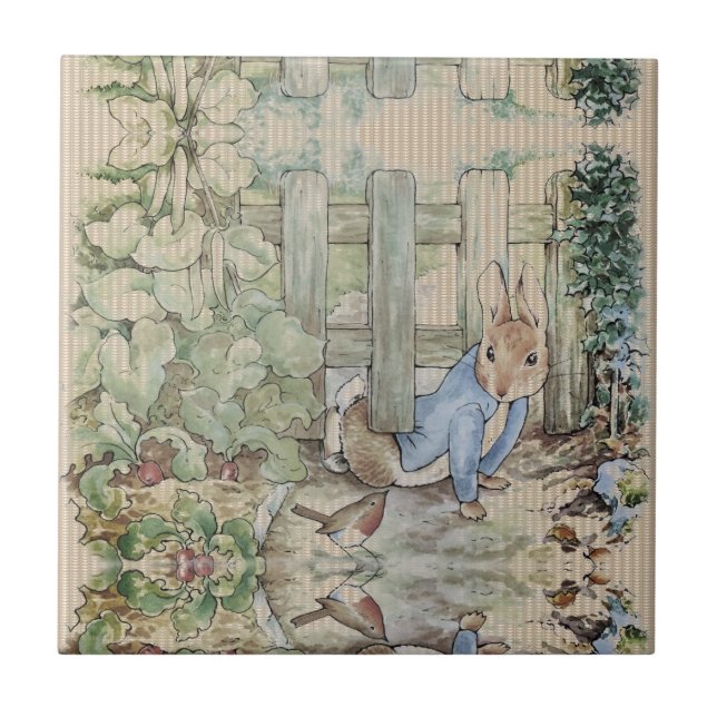 Peter Rabbit Beatrix Potter Sneaking Tile (Front)