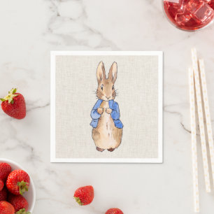 Peter Rabbit Beige Linen Background Napkin