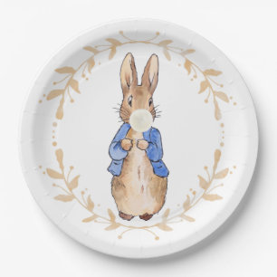 Peter Rabbit Blowing White Gum  Paper Plate