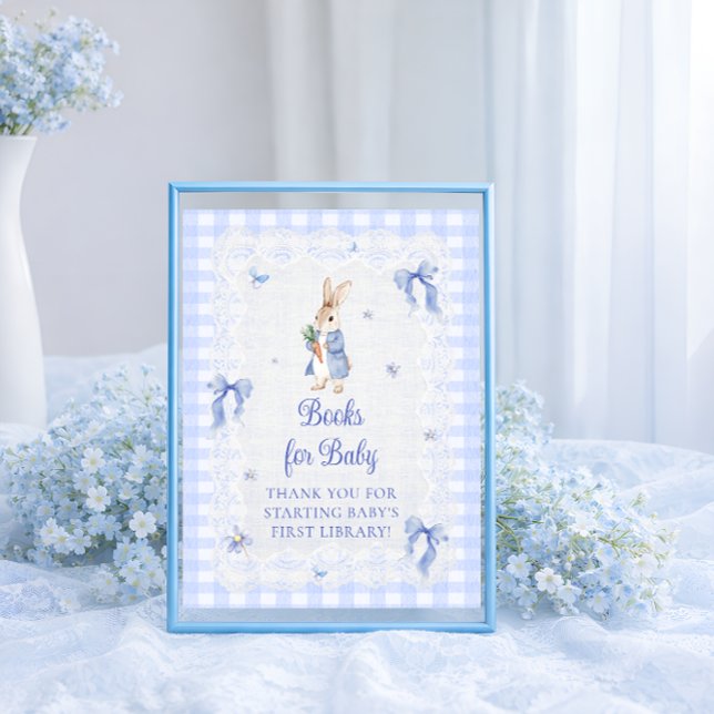 Peter Rabbit Blue Bow Baby Shower Books for Baby Poster (Creator Uploaded)