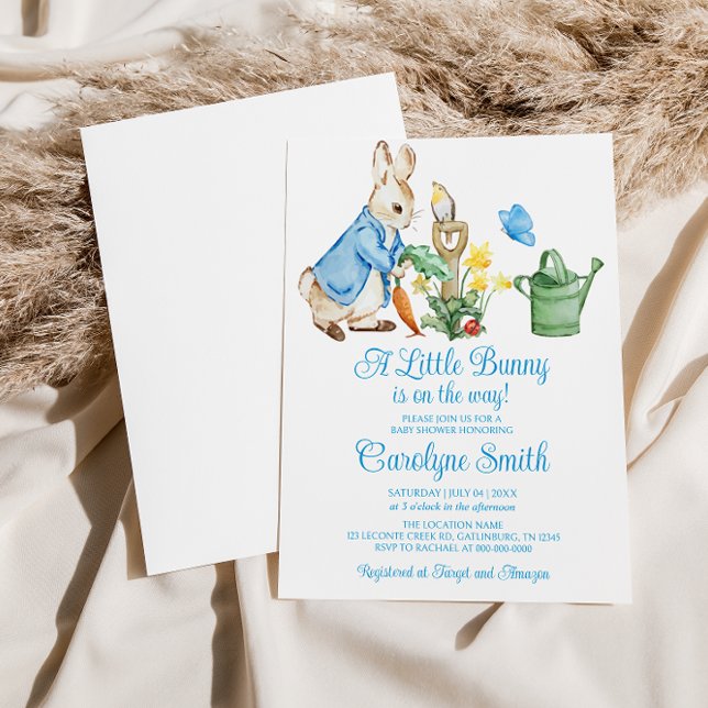 Peter Rabbit Blue Boy Baby Shower Invitation (Creator Uploaded)