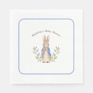 Peter Rabbit Blue Vintage Baby Shower Napkin
