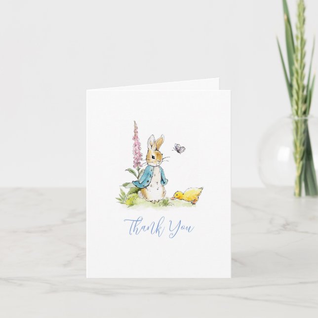 Peter Rabbit Boy Baby shower folded Thank you  (Front)
