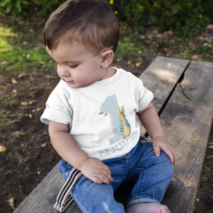 Peter Rabbit   Boy First Birthday with Name T-Shirt