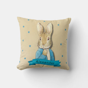 Peter Rabbit Carrots and Stars Boy Custom Cushion