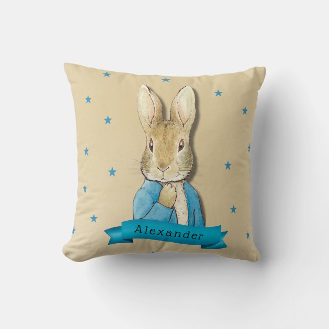 Peter Rabbit Carrots and Stars Boy Custom Cushion (Front)