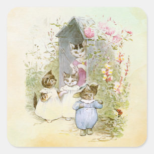 Peter Rabbit (cats) Square Sticker