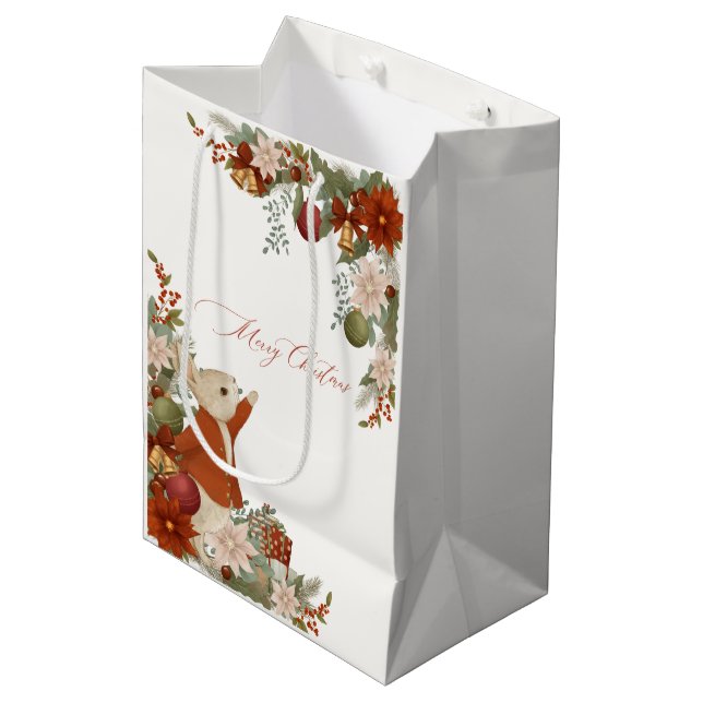 Peter Rabbit Christmas Medium Gift Bag (Front Angled)