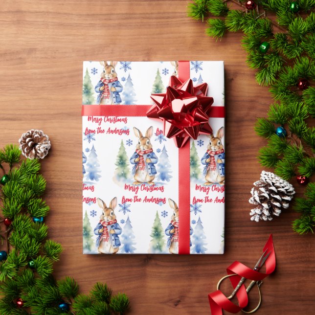 Peter Rabbit Christmas personalised Wrapping Paper (Holiday Gift)
