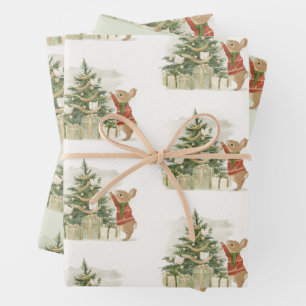 Peter Rabbit Christmas tree Wrapping Paper Sheet