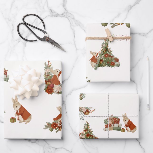 Peter Rabbit Christmas Wrapping Paper Sheet (Front)