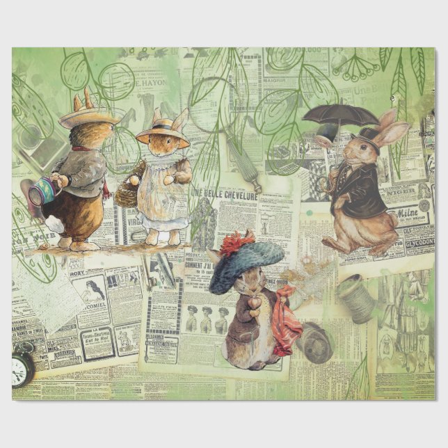 peter rabbit composition  wrapping paper (Flat)