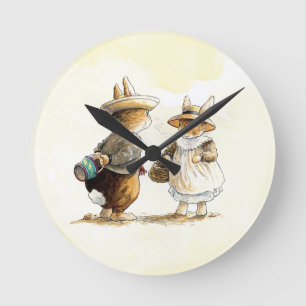 Peter Rabbit (couple)   Round Clock