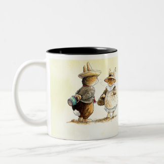Peter Rabbit (couple) Two-Tone Coffee Mug