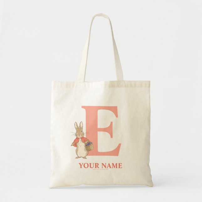 Peter Rabbit | Custom Flopsy - Letter E Tote Bag (Front)