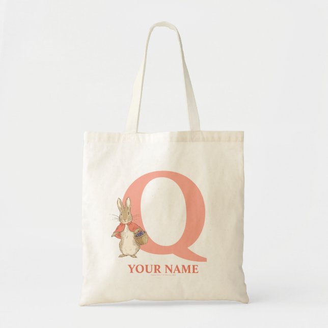 Peter Rabbit | Custom Flopsy - Letter Q Tote Bag (Front)