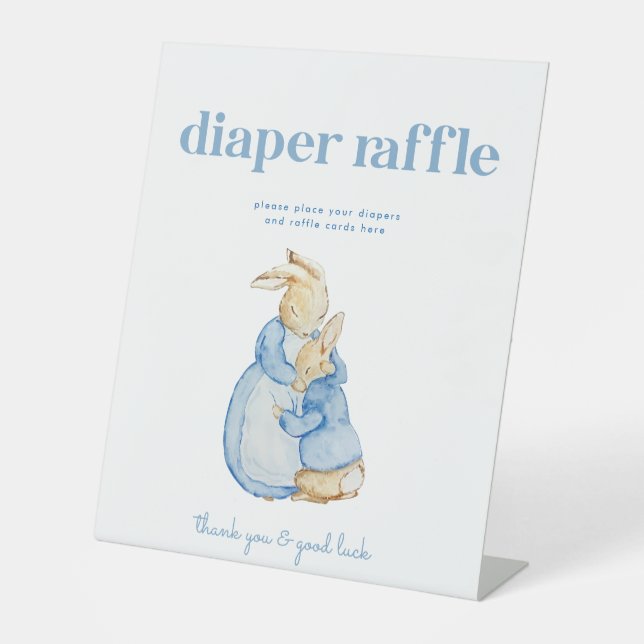 Peter Rabbit Diaper Raffle Baby Shower Sign (Front)