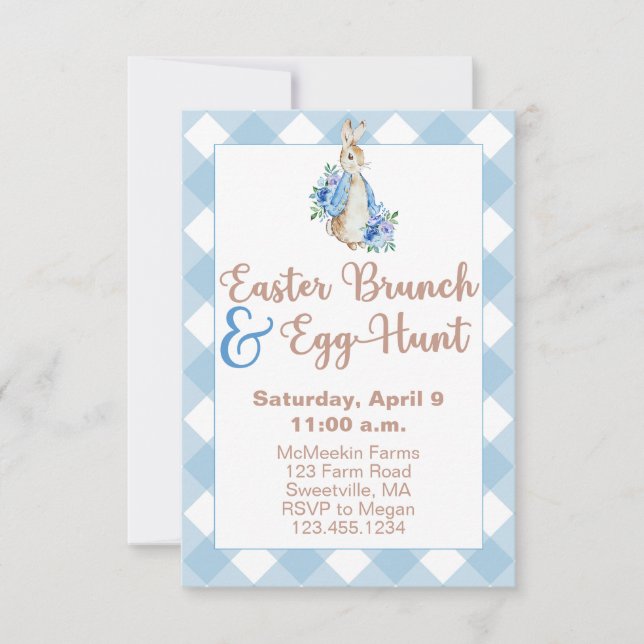 Peter Rabbit Easter Brunch & Egg Hunt Invitation (Front)
