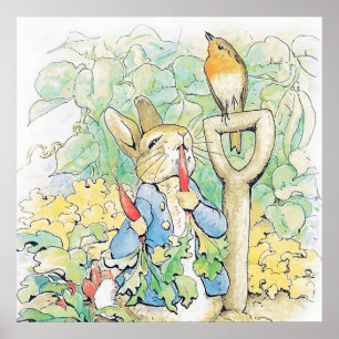 “Peter Rabbit Eats a Carrot” by Beatrix Potter Poster