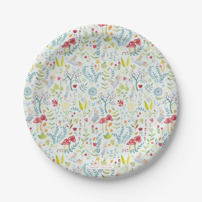 Peter Rabbit | Enchanted Watercolor Pattern Paper Plate (Front)