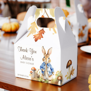 Peter rabbit fall themed baby shower template favour box