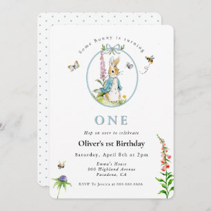 Peter Rabbit First birthday Baby boy Invitation