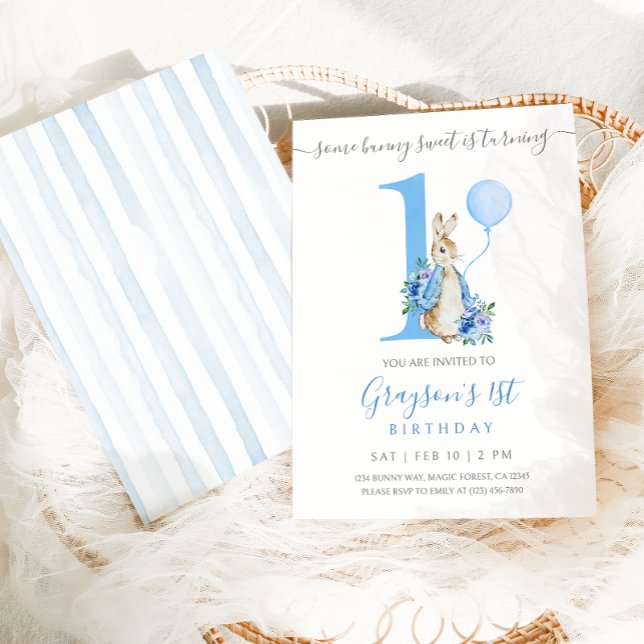 Peter Rabbit First Birthday Invitation (Creator Uploaded)