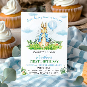 Peter Rabbit First Birthday Invitation