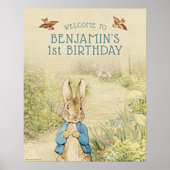 Peter Rabbit - First Birthday Welcome Poster (Front)